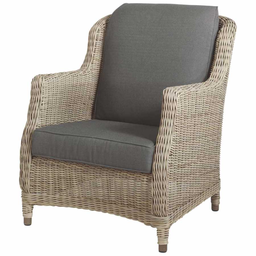 4 Seasons Outdoor Brighton Living Chair With 2 Cushions In Pure