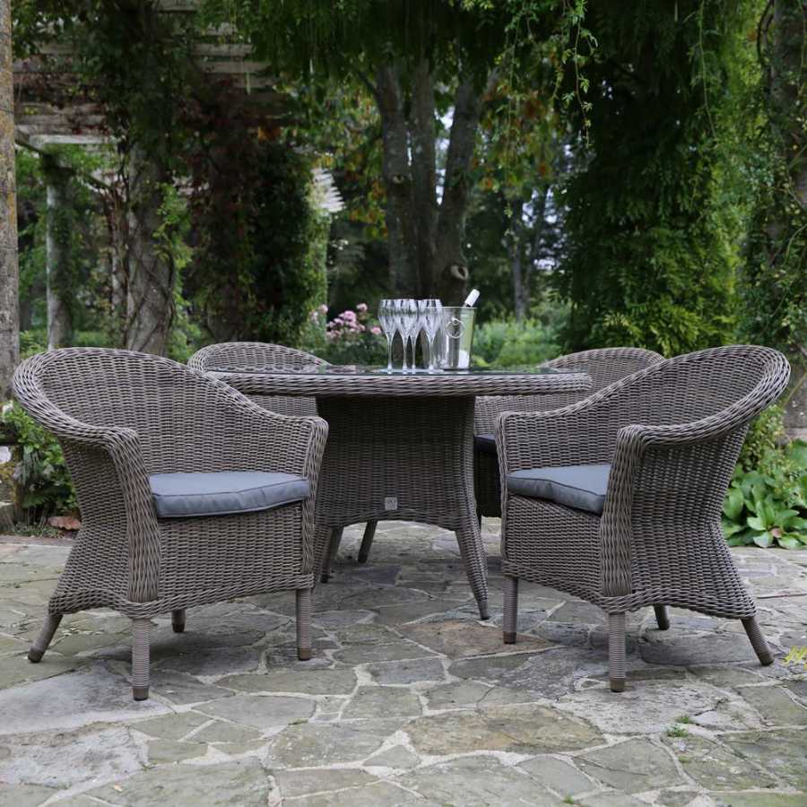 4 Seasons Outdoor Chester Dining Chair With Cushion In Pure