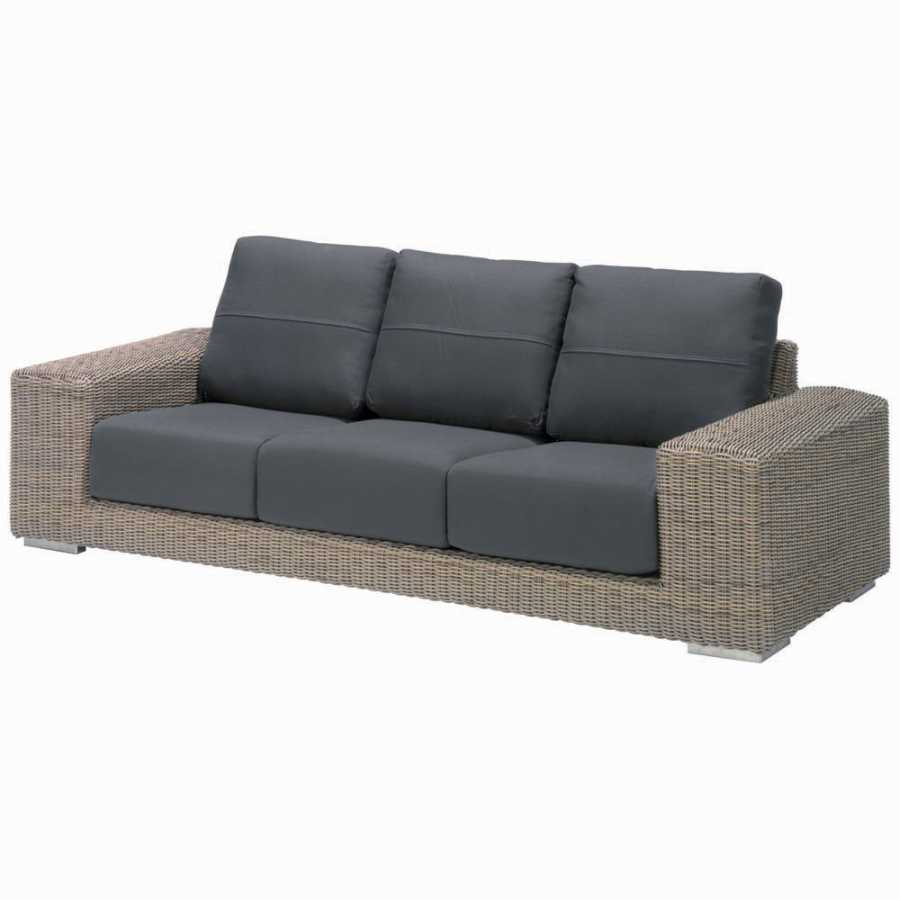 4 Seasons Outdoor Kingston 3 Seater Bench With 6 Cushions In Pure