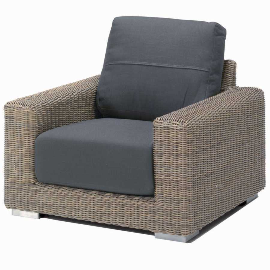 4 Seasons Outdoor Kingston Living Chair With 2 Cushions In Pure