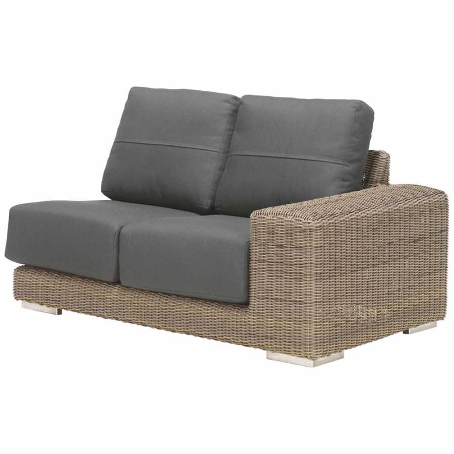 4 Seasons Outdoor Kingston 2 Seater Arm Modules Left Or Right With 4 Cushions In Pure - Left Arm