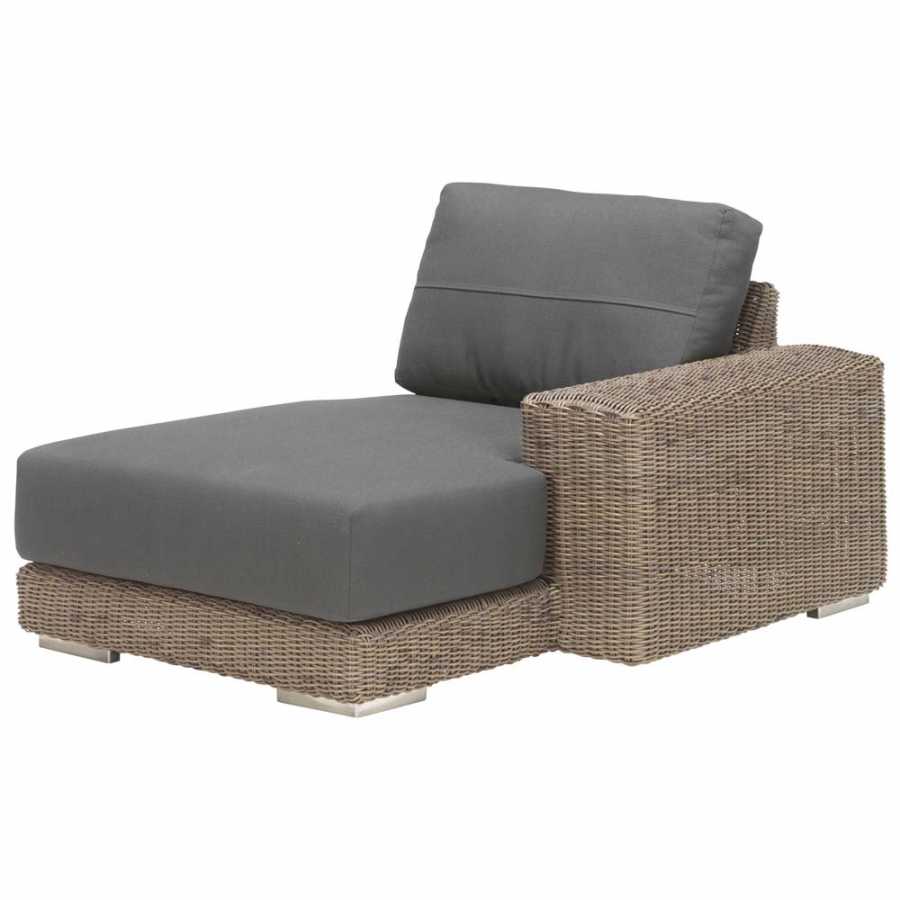 4 Seasons Outdoor Kingston Chaise Lounge Module Left Or Right With 2 Cushions In Pure - Left Arm