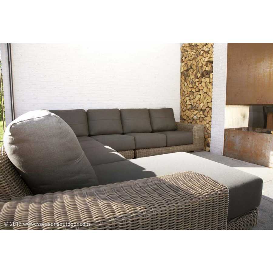 4 Seasons Outdoor Kingston 2 Seater Arm Modules Left Or Right With 4 Cushions In Pure