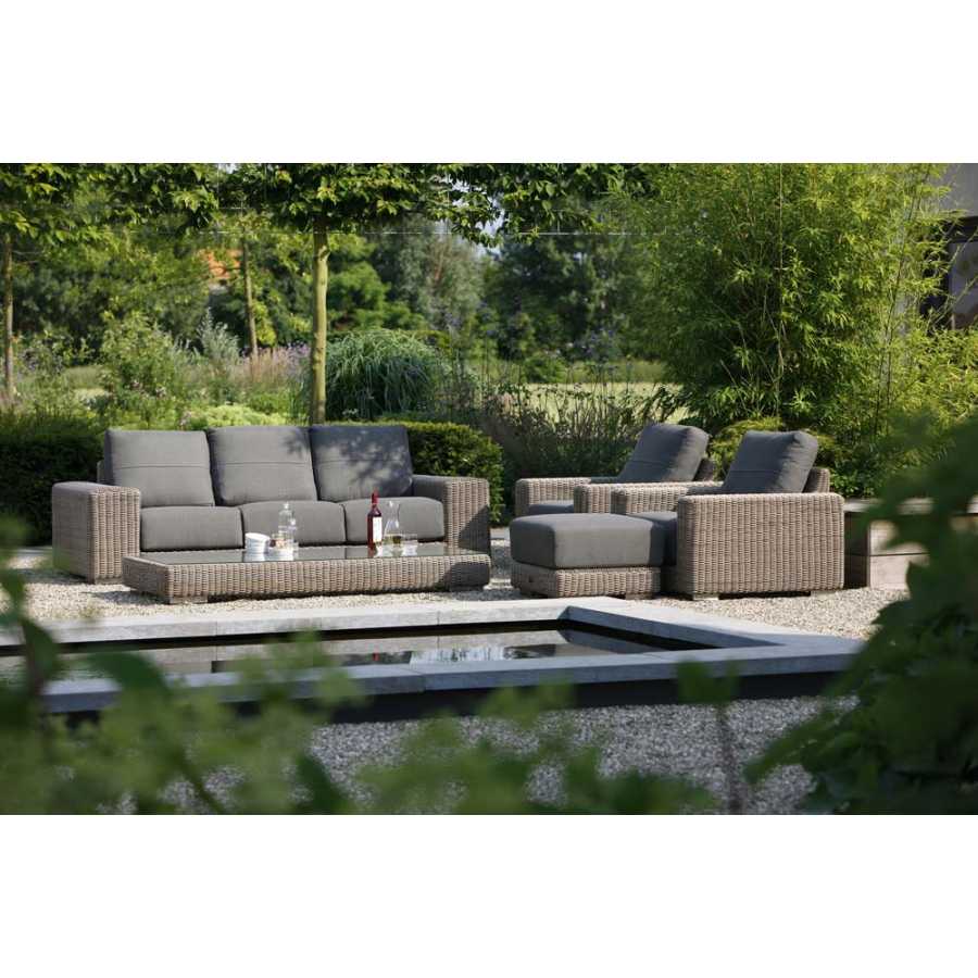 4 Seasons Outdoor Kingston Footstool With Cushion In Pure
