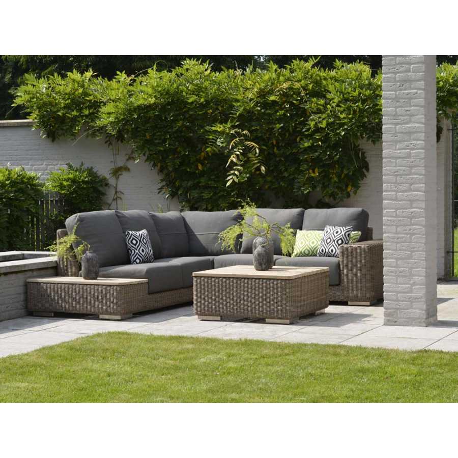 4 Seasons Outdoor Kingston Square Coffee Table With Teak Top In Pure