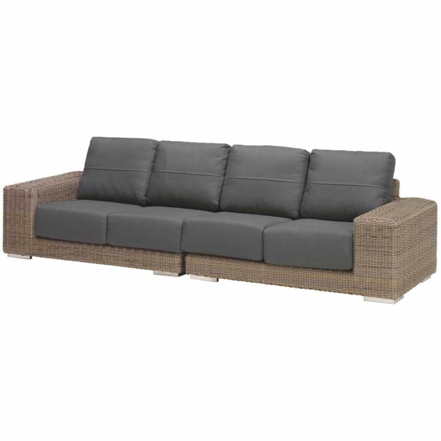 4 Seasons Outdoor Kingston 2 Seater Arm Modules Left Or Right With 4 Cushions In Pure
