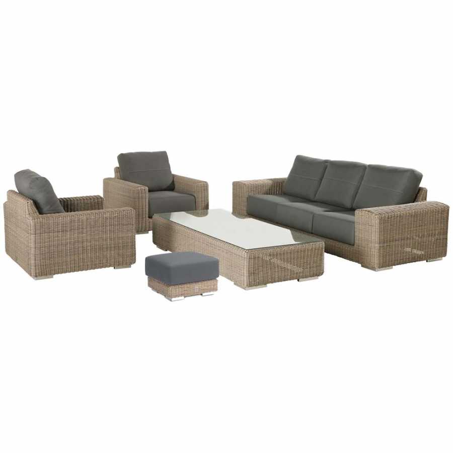 4 Seasons Outdoor Kingston 3 Seater Bench With 6 Cushions In Pure