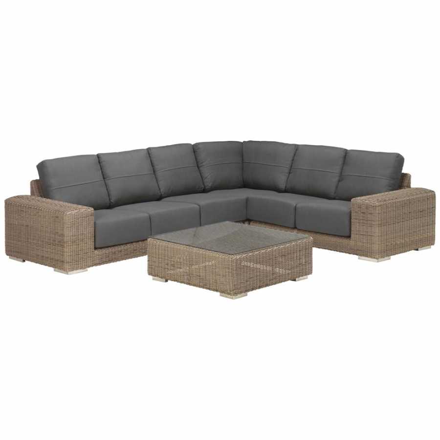 4 Seasons Outdoor Kingston Corner Unit Module With 3 Cushions In Pure