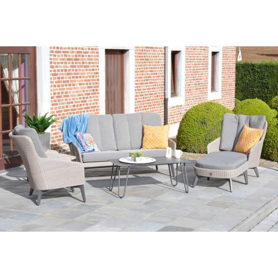 4 Seasons Outdoor Luxor 2.5 Seater Bench With 4 Cushions In Polyloom Dune