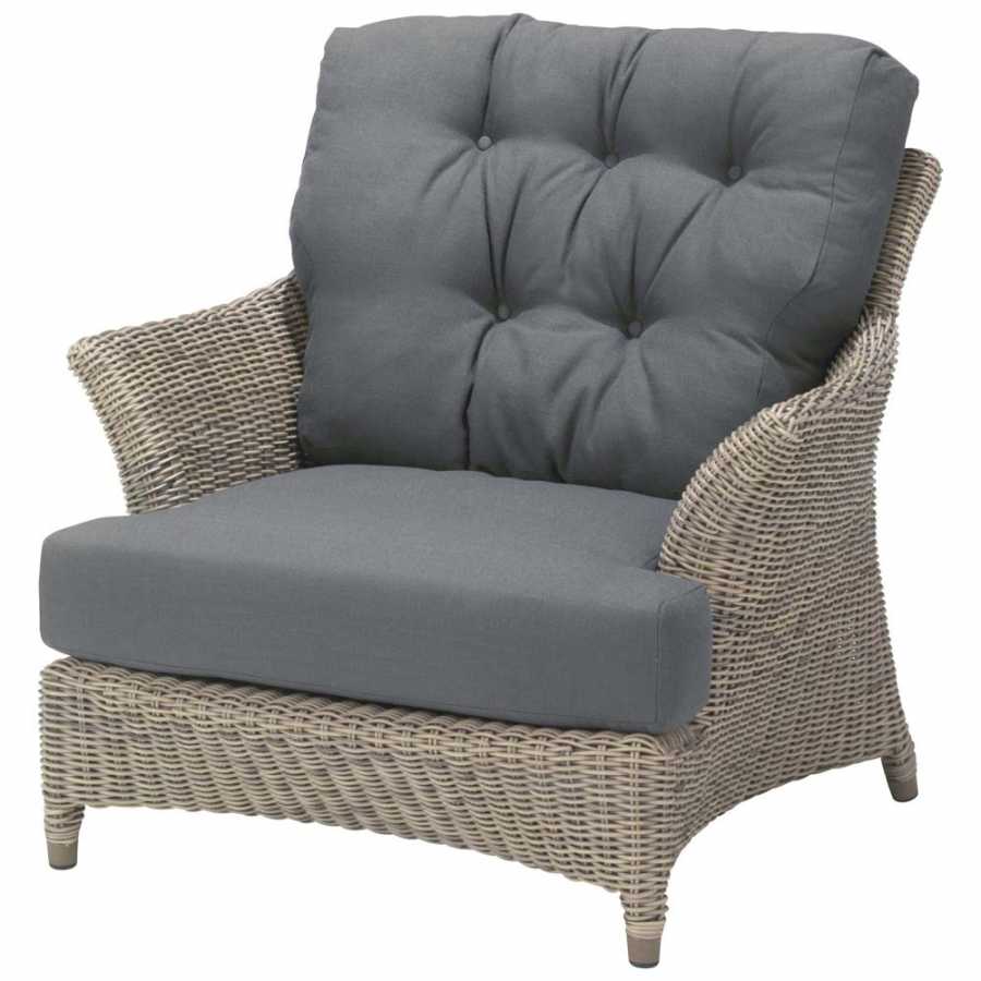 4 Seasons Outdoor Valentine Living Chair With 2 Cushions In Pure