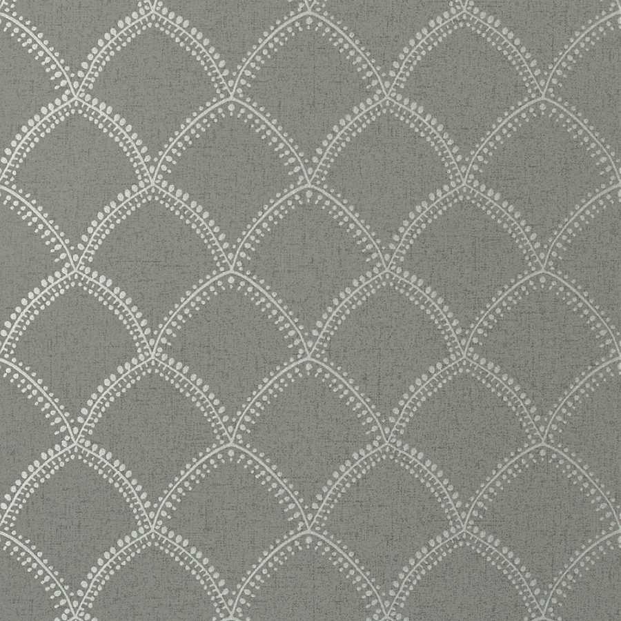 Anna French Watermark Burmese AT7910 Metallic Silver on Charcoal Wallpaper