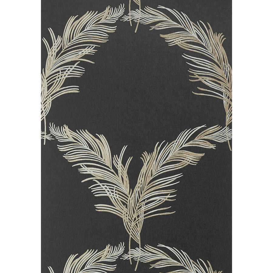 Anna French Watermark Plumes AT7928 Metallic Silver Wallpaper