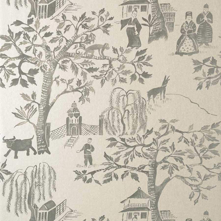 Anna French Watermark Willow Wood AT7912 Grey on Pearl Wallpaper