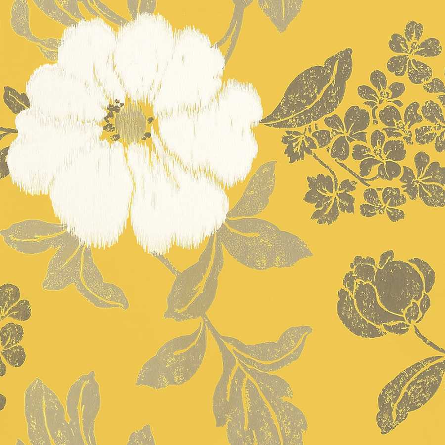 Anna French Zola Rue De Seine AT34140 Off White on Yellow Wallpaper