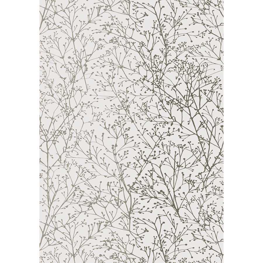 Anna French Zola AT34124 Silver on White Wallpaper