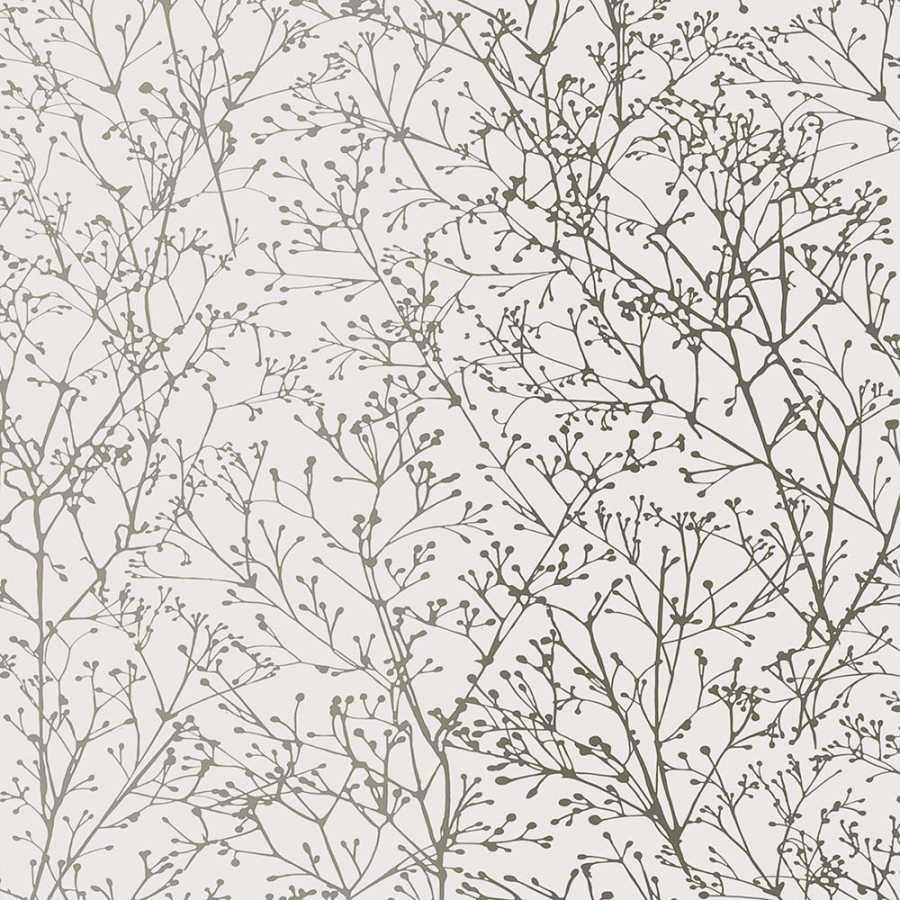 Anna French Zola AT34124 Silver on White Wallpaper