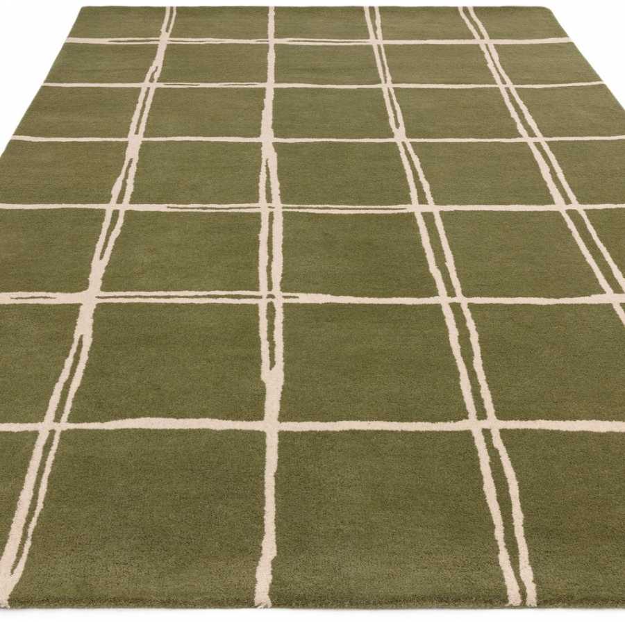 Asiatic London Contemporary Design Albany Rug - Grid Olive