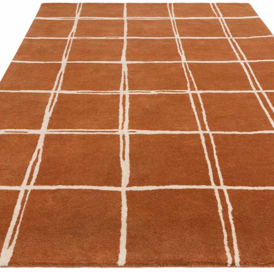 Asiatic London Contemporary Design Albany Rug - Grid Rust