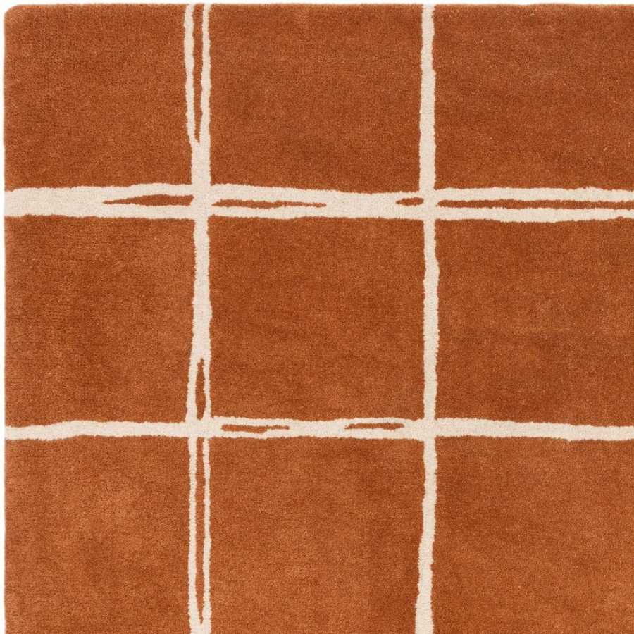 Asiatic London Contemporary Design Albany Rug - Grid Rust