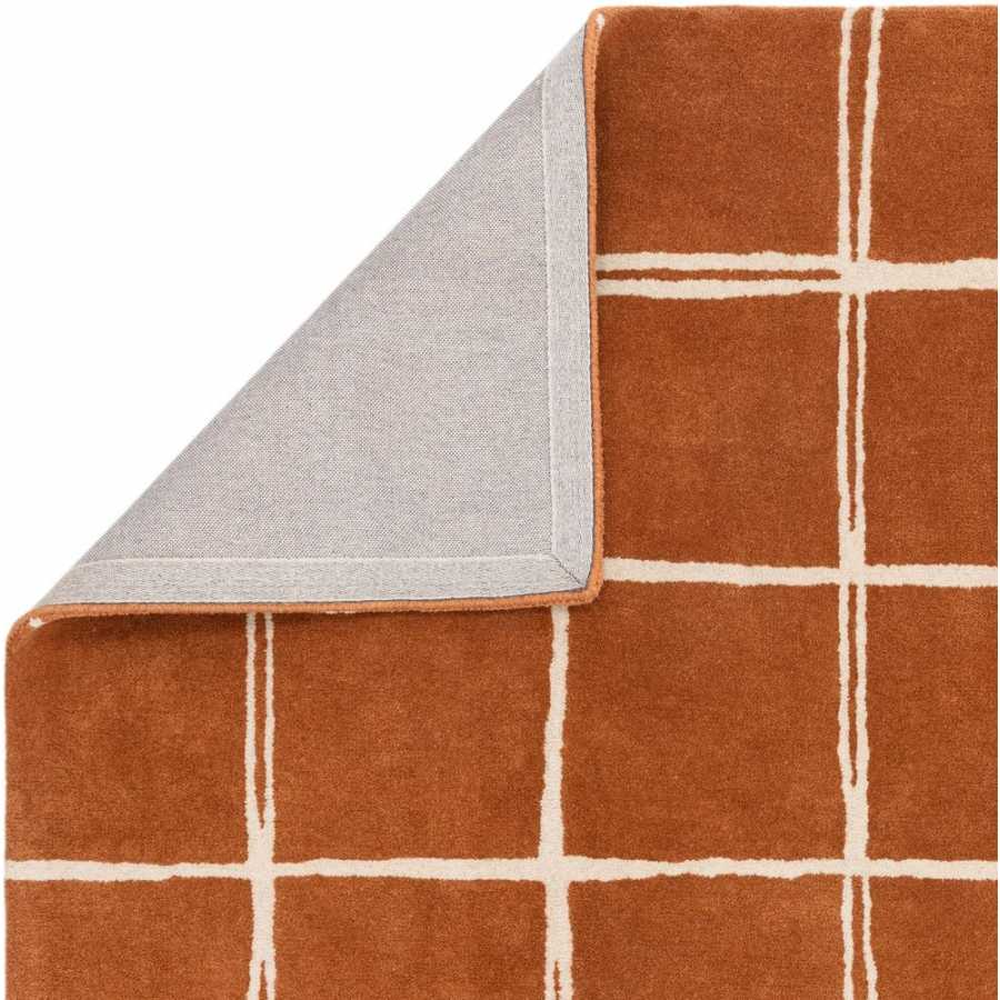 Asiatic London Contemporary Design Albany Rug - Grid Rust