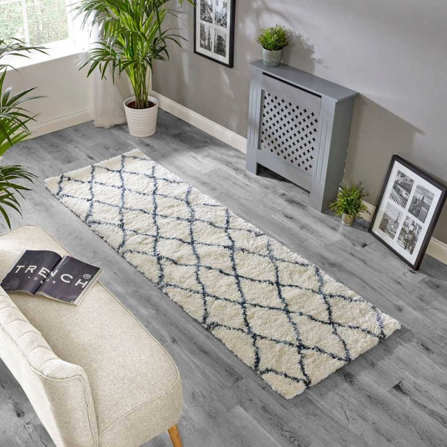 Asiatic London Cosy Textures Alto Runner Rug - AL03 Cream & Blue