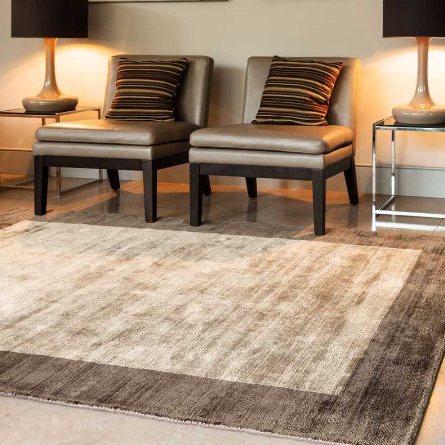 Asiatic London Contemporary Plain Blade Border Rug - Choco & Mocha