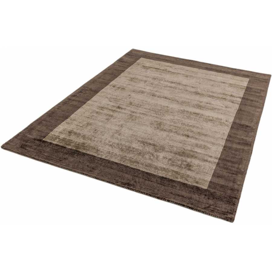 Asiatic London Contemporary Plain Blade Border Rug - Choco & Mocha