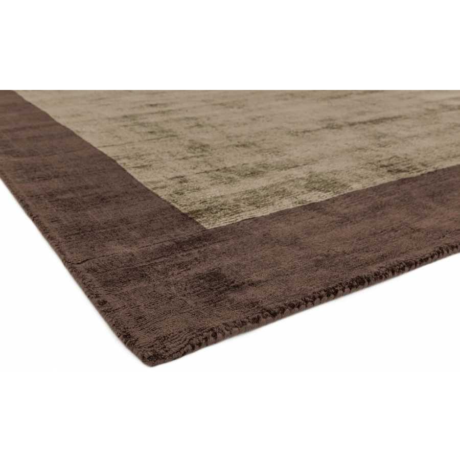 Asiatic Contemporary Plain Blade Border Square Rug - Choco & Mocha