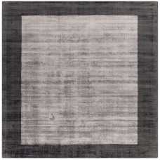Asiatic Contemporary Plain Blade Border Square Rug - Charcoal & Silver