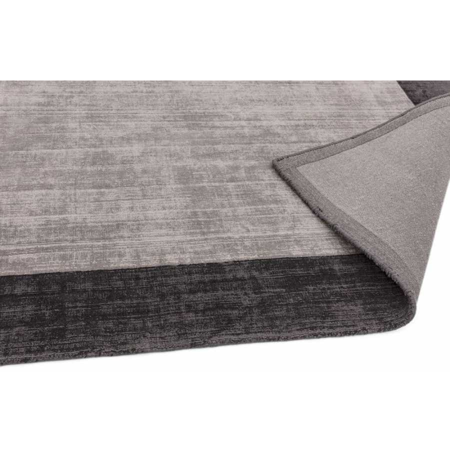 Asiatic Contemporary Plain Blade Border Square Rug - Charcoal & Silver