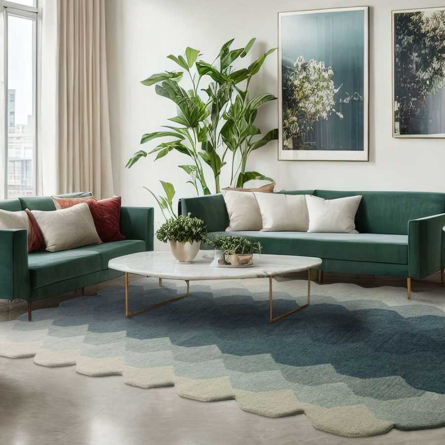 Asiatic London Contemporary Design Hive Rug - Teal