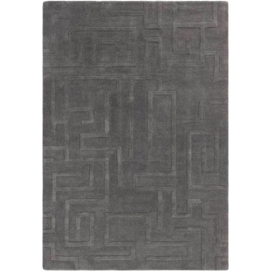 Asiatic London Contemporary Plain Maze Rug - Charcoal