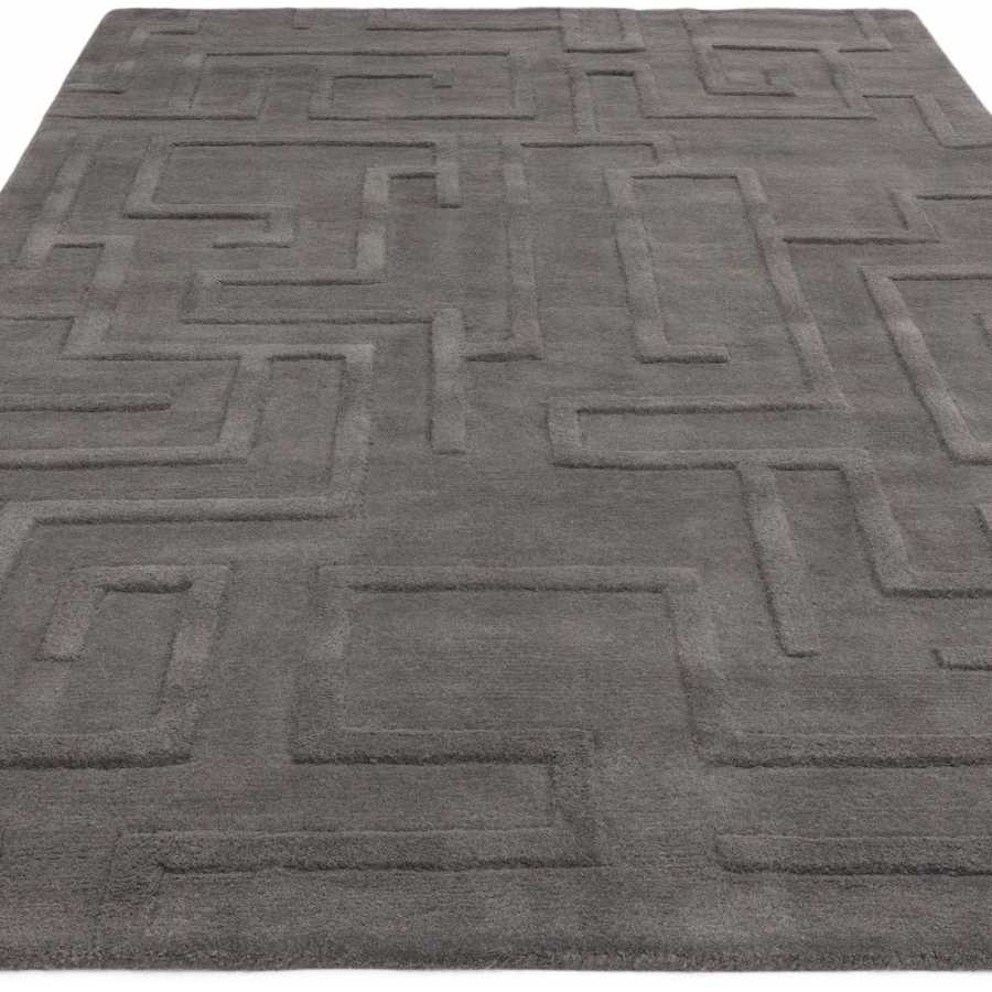 Asiatic London Contemporary Plain Maze Rug - Charcoal