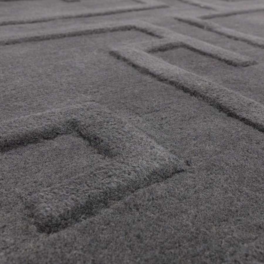 Asiatic London Contemporary Plain Maze Rug - Charcoal