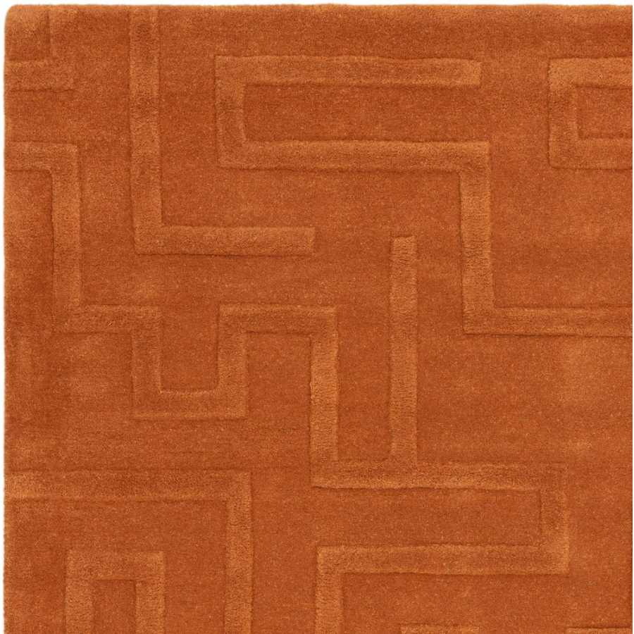 Asiatic London Contemporary Plain Maze Rug - Rust