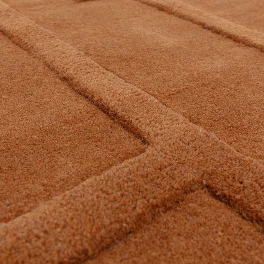 Asiatic London Contemporary Plain Maze Rug - Rust