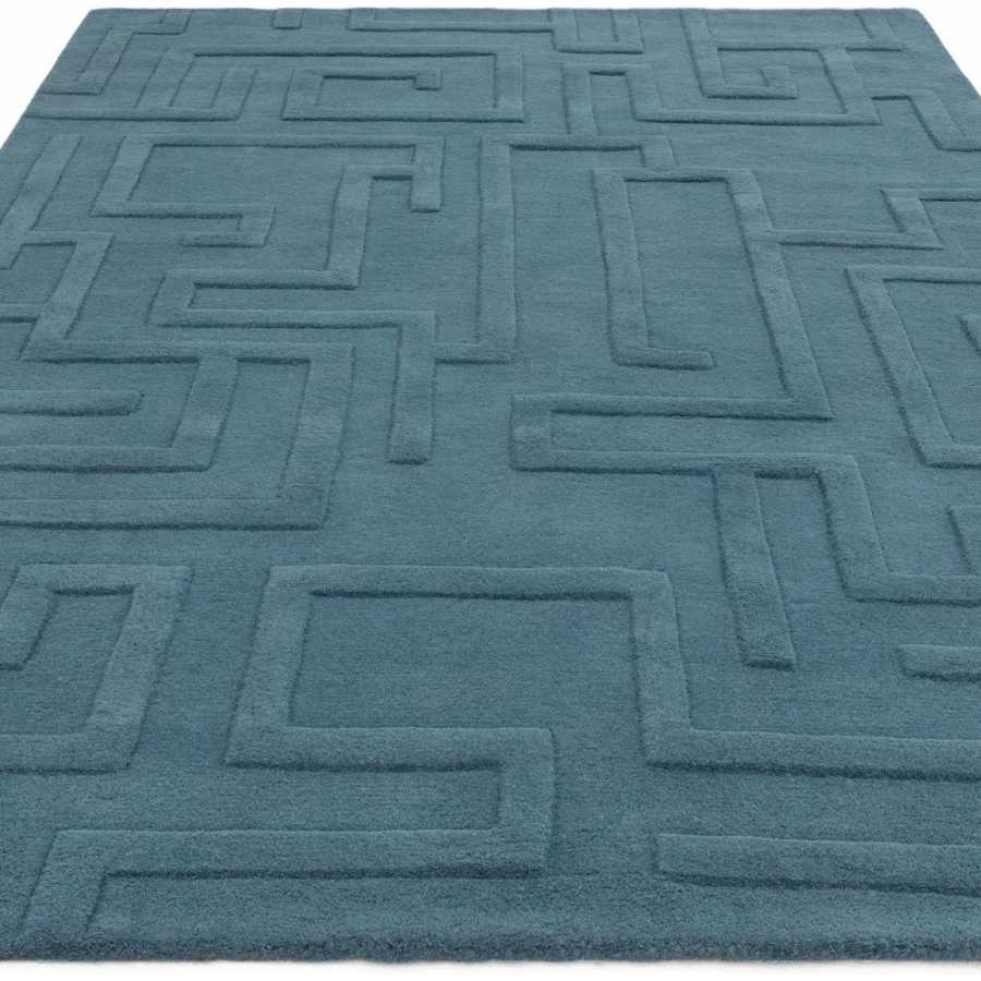 Asiatic London Contemporary Plain Maze Rug - Teal