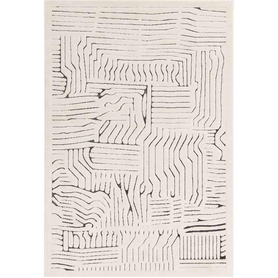 Asiatic London Easy Living Valley Rug - Ivory & Charcoal Route