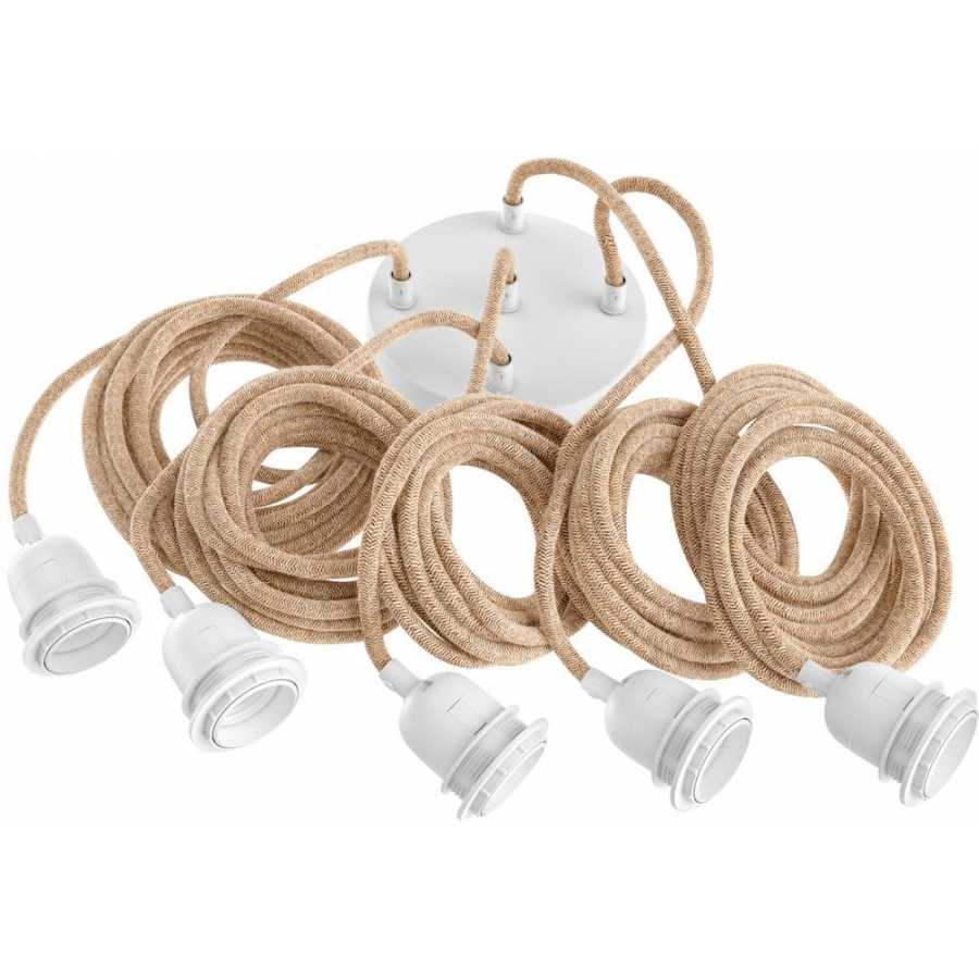 Bazar Bizar Fitting 5 Ceiling Rose & Cable - Natural & White