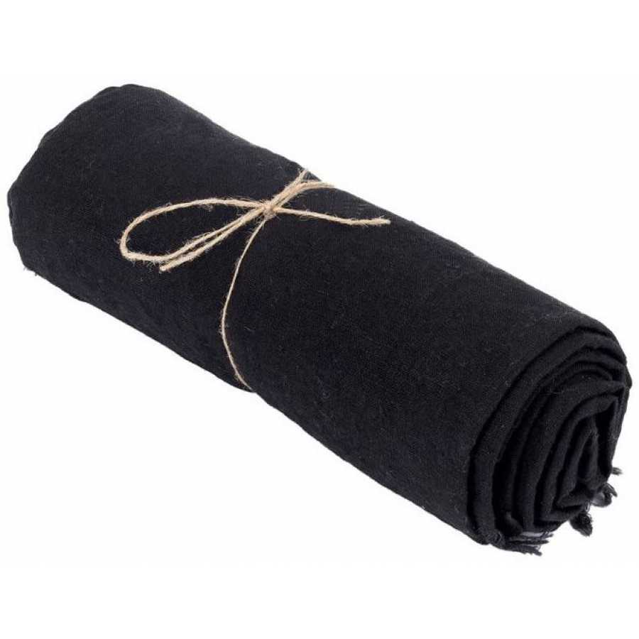 Bazar Bizar Linen Square Tablecloth - Black