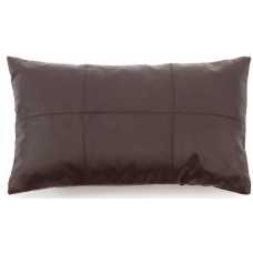 Bazar Bizar Panel Leather Rectangular Cushion Cover - Chocolate