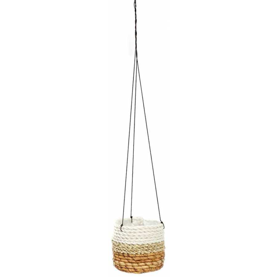 Bazar Bizar Banana Plant Hanging Plant Pot - Natural & White