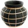 Bazar Bizar Belly Vase - Black & Natural