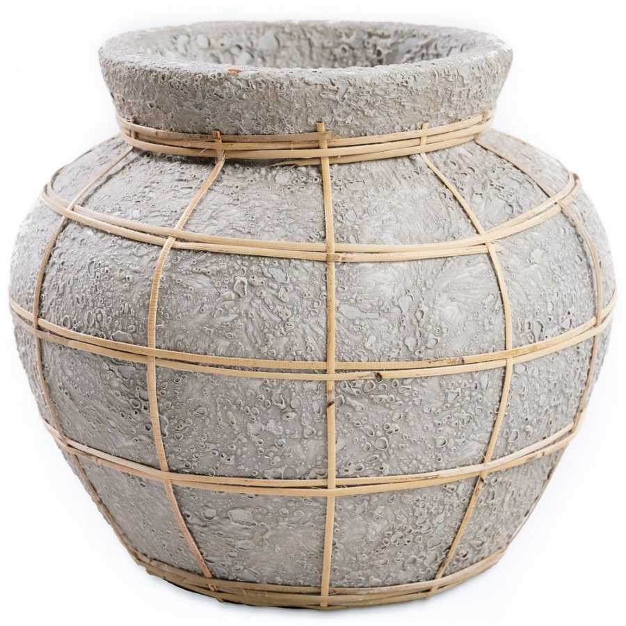 Bazar Bizar Belly Vase - Concrete & Natural - Medium