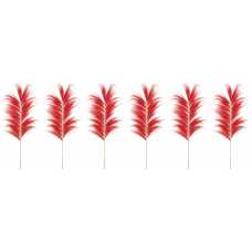 Bazar Bizar Stunning Leaf Artificial Flowers - Set of 6 - Red