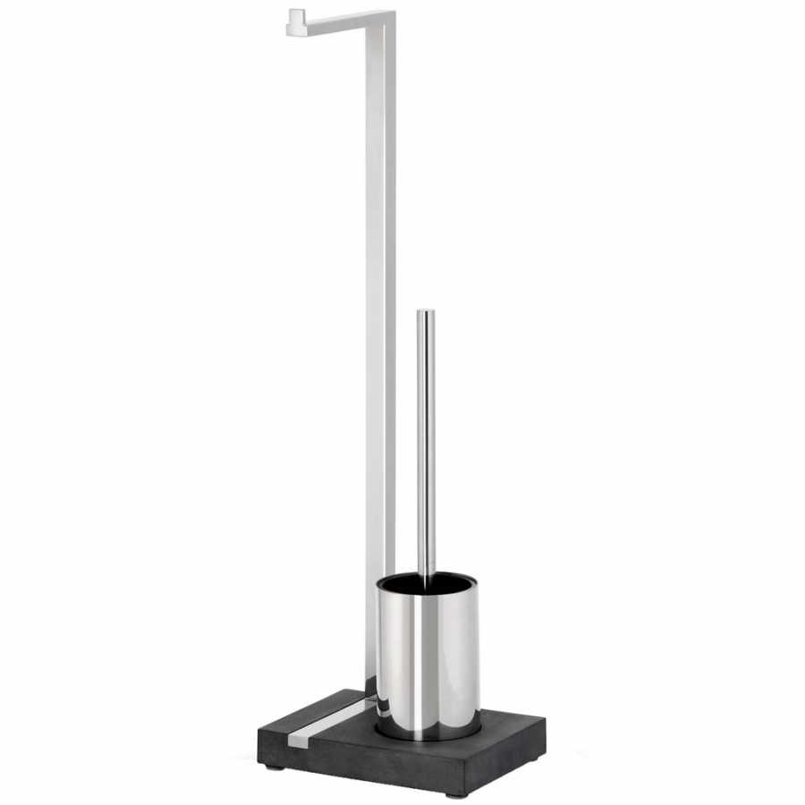 Blomus MENOTO Toilet Paper Holder and Brush - Polished Stainless Steel