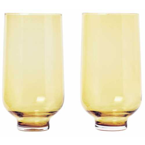 Blomus Flow Highball Glasses - Set of 2 - Dull Gold