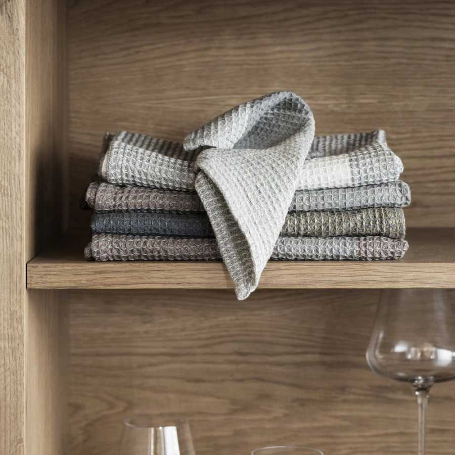 Blomus Gano Tea Towels - Set of 2 - Steel Grey & Tan