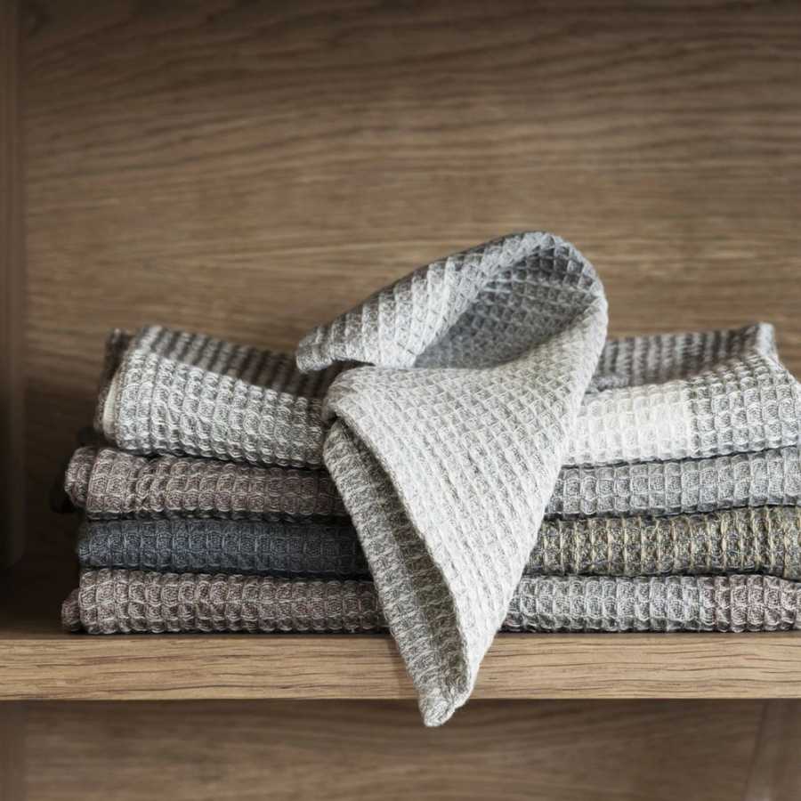 Blomus Gano Tea Towels - Set of 2 - Steel Grey & Tan