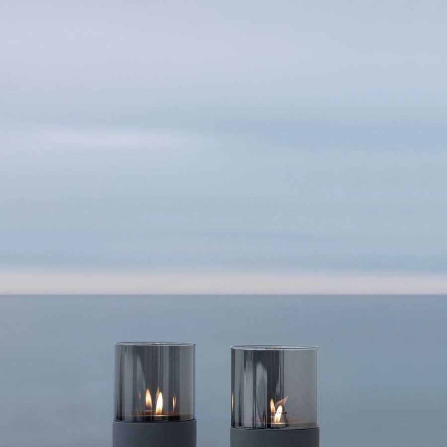 Blomus Calma Tealight Holders - Set of 2 - Steel Grey & Smoke
